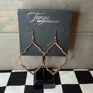 Hammered Geometric Dangle Earrings